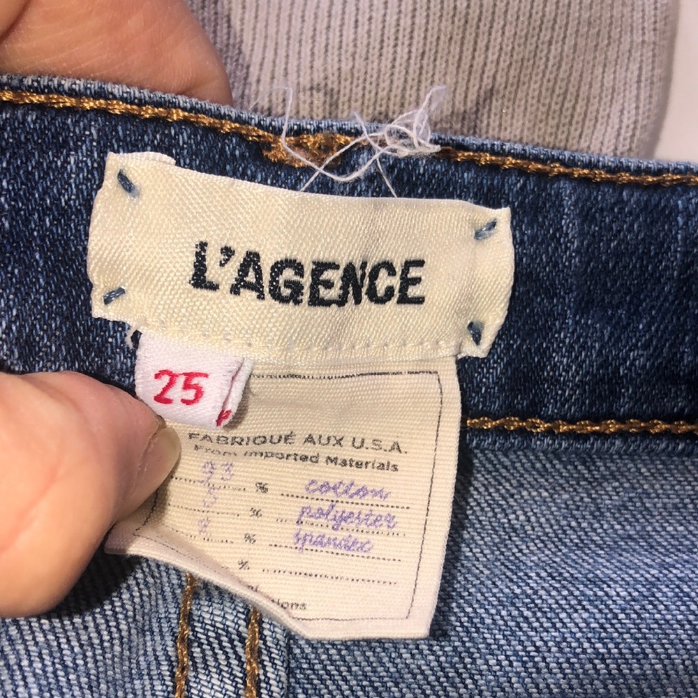 L’AGENCE Audrina Straight‎ High Rise Classic Vintage Worn Destruct Size 25 - Picture 5 of 7